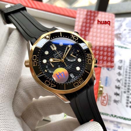 高品質 オメガ44mm 自動巻ムーブメント腕時計 huaq工...