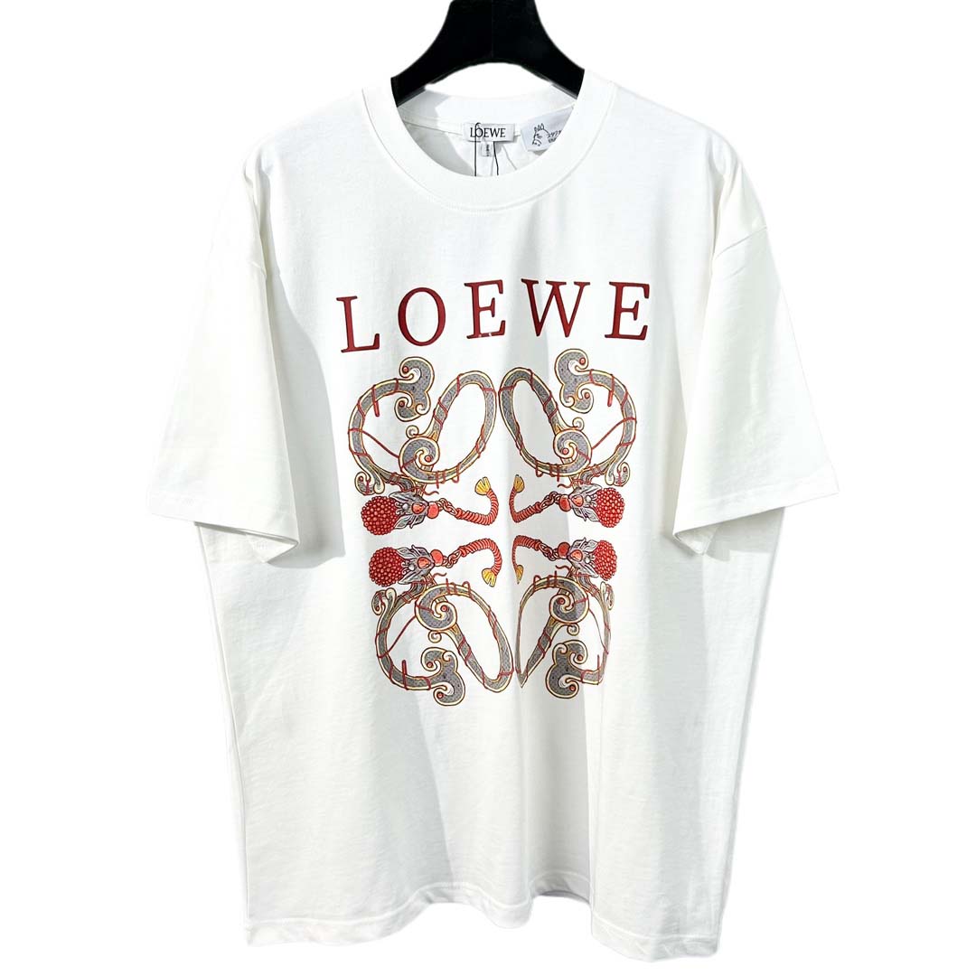 人気新品入荷 LOEWE  綿半袖 Tシャツ260g 男女兼...