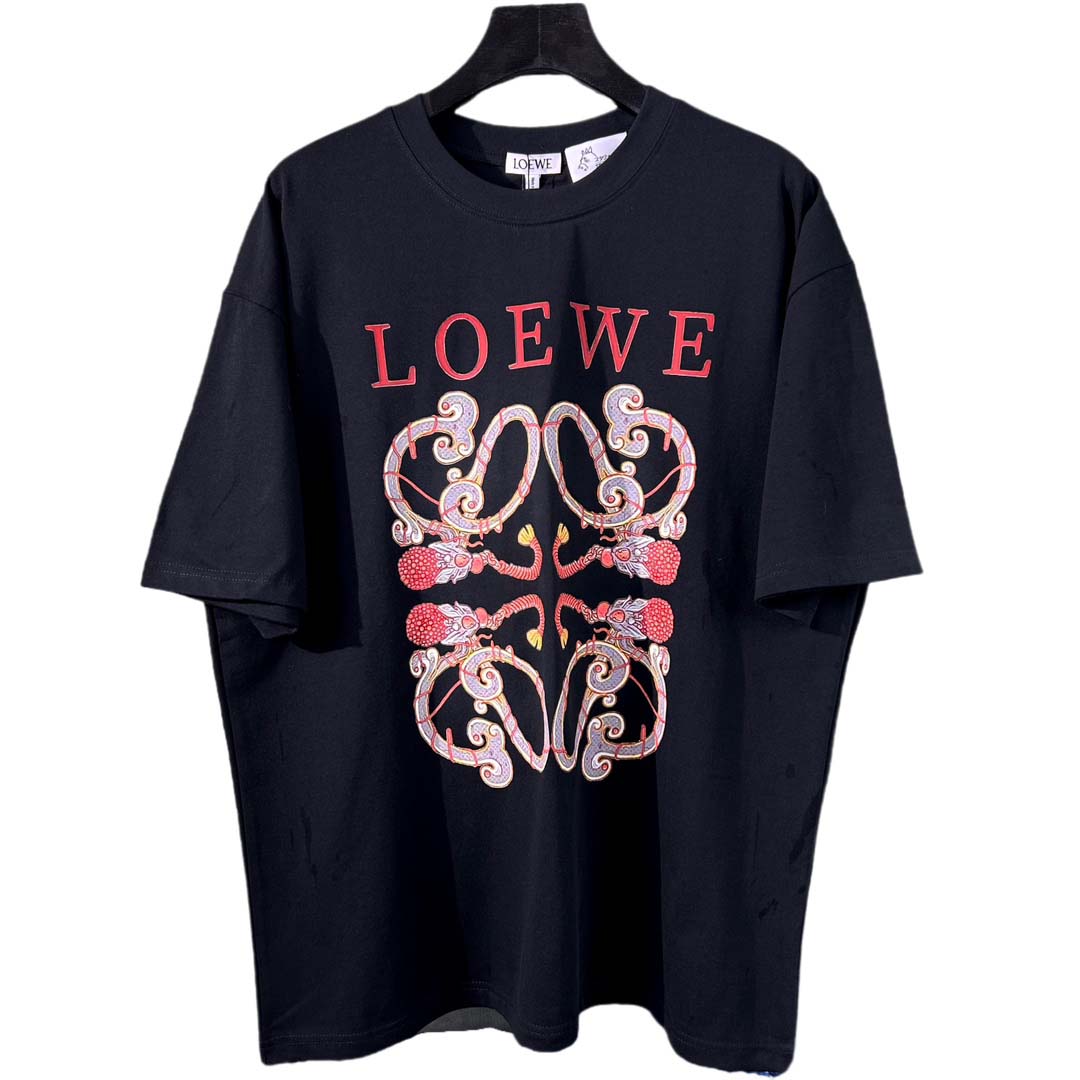 人気新品入荷 LOEWE  綿半袖 Tシャツ260g 男女兼...