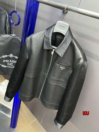 2024年原版復刻秋冬PRADA  本革 ジャケットアウター  ku工場