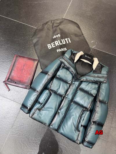 秋冬原版復刻 新品 Berluti 本革 ダウンジャケットア...