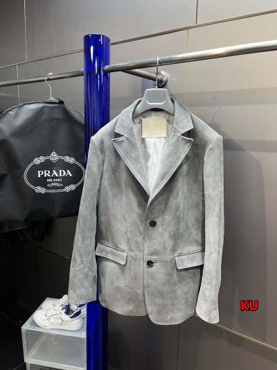 2024年原版復刻秋冬PRADA  本革 ジャケットアウター...