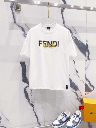 2025年新作早春 FENDI 半袖 Tシャツ 綿 男女兼用...