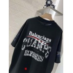 Balenciaga 2025新品上架丸襟プリントアルファベット半袖Tシャツ