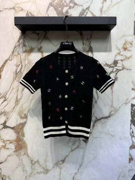 2025年6月9日入荷春夏新作Chanelニット半袖ファッシ...