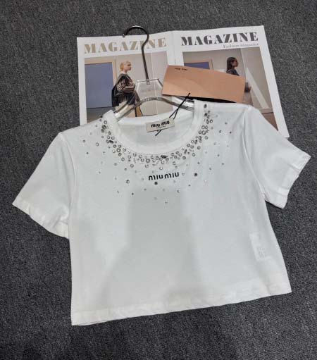 2025年6月9日入荷春夏新作Miumiu半袖Tシャツファッ...