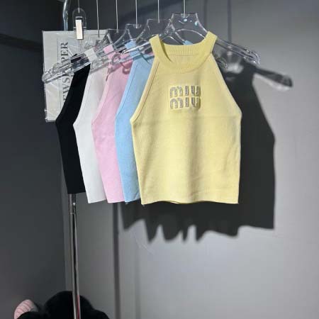 2025年6月9日入荷春夏新作Miumiuニット半袖ファッシ...