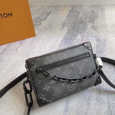 2025年12月9日入荷Louis Vuitton バッグM44735 Virgil Abloh 2019 Mini SOFT TRUNK Monogram Eclipse 18.5 x 13.0 x 8.0 高品質新作/誕生日プレゼント/